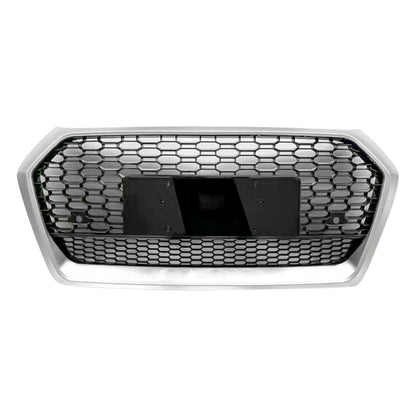 2018-2020 Audi Rsq5 Style Honeycomb Grille | B9 Q5/Sq5 Silver Frame Black Mesh / Yes Front Camera