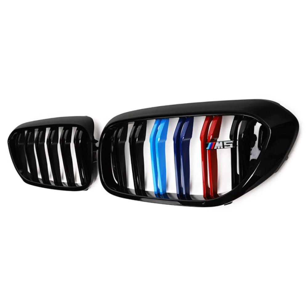 2018-2020 Bmw M5 Kidney Grilles | F90 Gloss Black With M Stripe