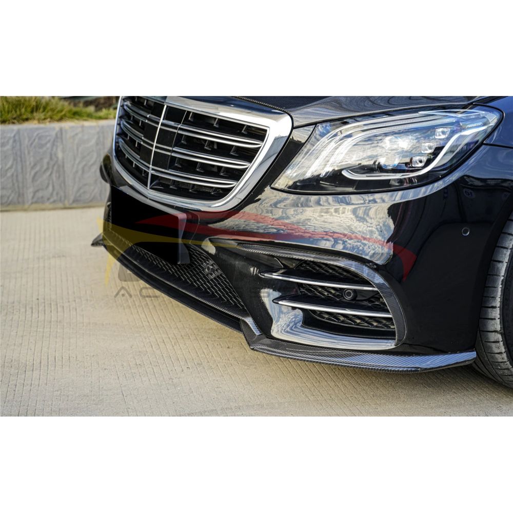 2018-2020 Mercedes-Benz S-Class Carbon Fiber Front Lip | W222 Sedan - Front Lips/Splitters