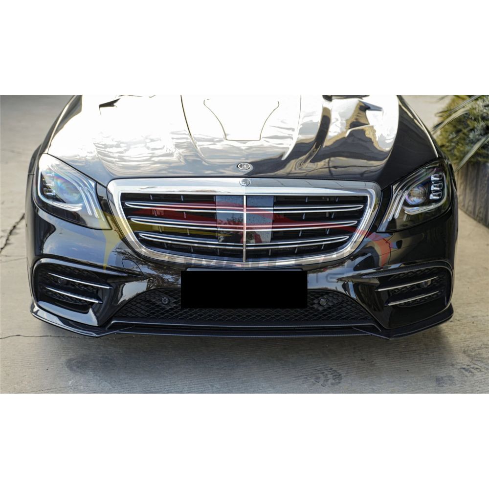 2018-2020 Mercedes-Benz S-Class Carbon Fiber Front Lip | W222 Sedan - Front Lips/Splitters