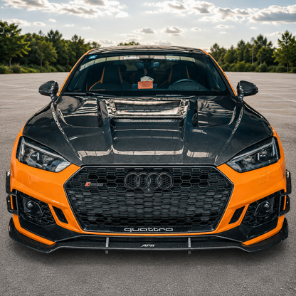 2018-2024 Audi A5/S5/RS5 Glass Engine Cover V3 Carbon Fiber Hood | B9/B9.5
