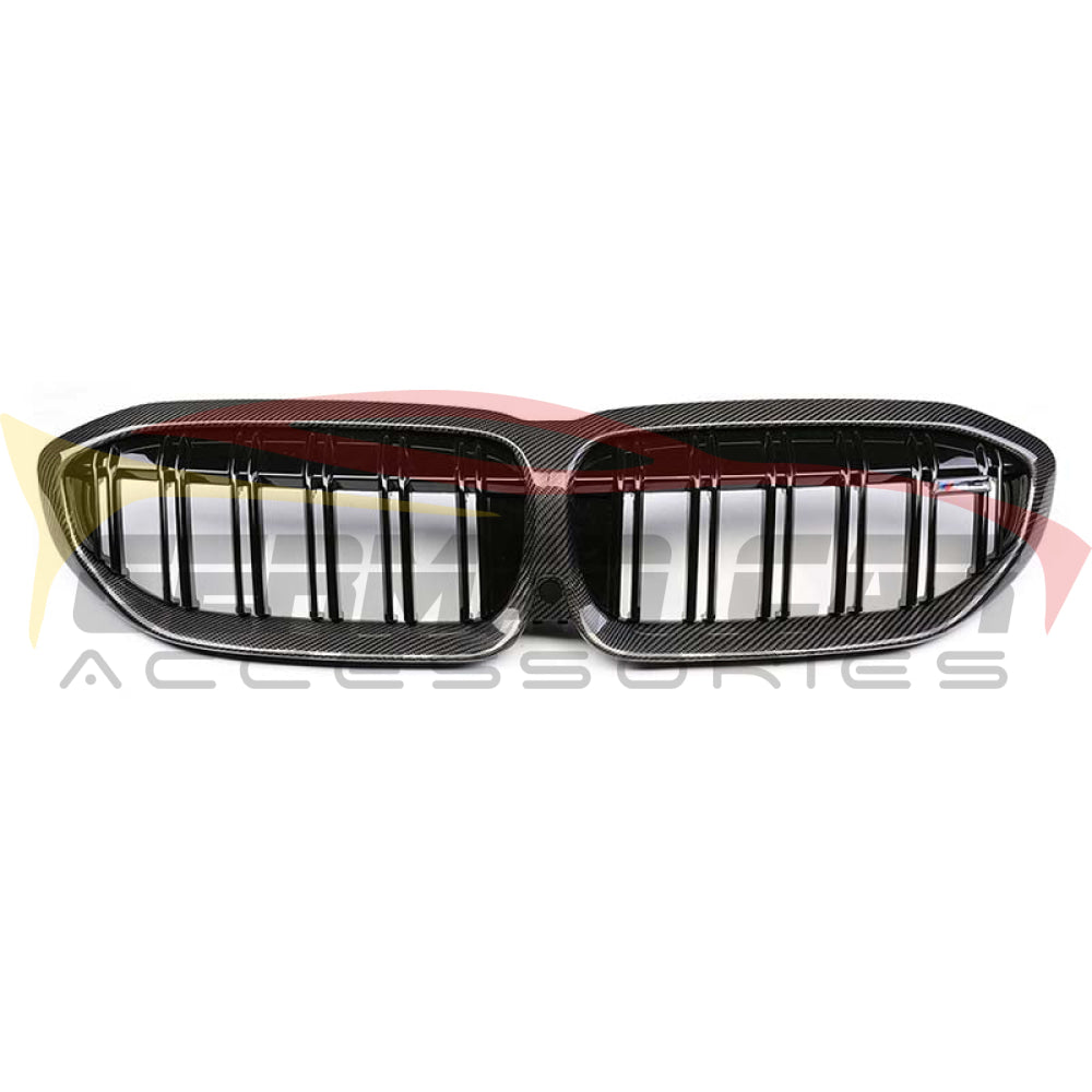2019+ Bmw 3-Series Dual Slat Kidney Grilles | G20 Carbon Fiber