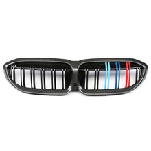 Load image into Gallery viewer, 2019+ Bmw 3-Series Dual Slat Kidney Grilles | G20 Carbon Fiber With M Stripe
