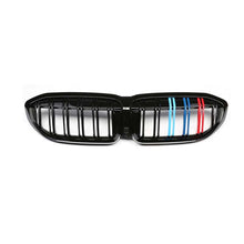 Load image into Gallery viewer, 2019+ Bmw 3-Series Dual Slat Kidney Grilles | G20 Gloss Black With M Stripe
