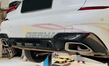 2019-2022 BMW 3-Series M Performance Style Carbon Fiber Rear Diffuser | G20 M340i Rear Diffusers