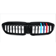 Load image into Gallery viewer, 2019+ Bmw 3-Series Single Slat Kidney Grilles | G20 Gloss Black With M Stripe
