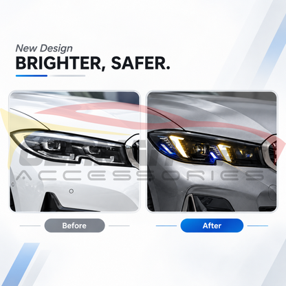 2019-2022 BMW 3-Series Yellow-White DRL Snake Eyes Style Headlights | G20 Pre-LCI - Headlights