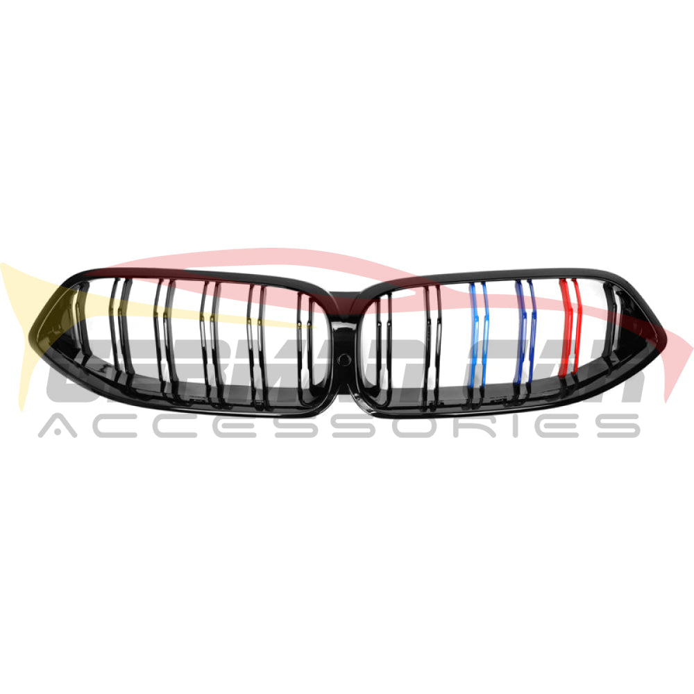 2019+ Bmw 8-Series/m8 Kidney Grilles | F91/f92/f93/g14/g15/g16 Gloss Black With M Stripe