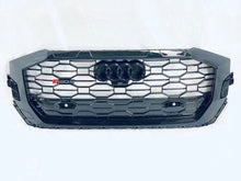 Load image into Gallery viewer, 2019+ Audi Rsq8 Honeycomb Grille | Q8/Sq8 Black Frame Net With Emblem / Chrome Front Grilles
