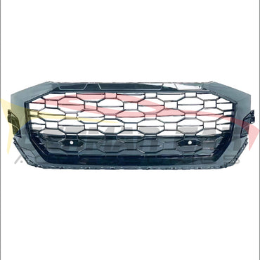 2019-2023 Audi Rsq8 Style Honeycomb Grille | Q8/Sq8 Black Frame Mesh Front Grilles