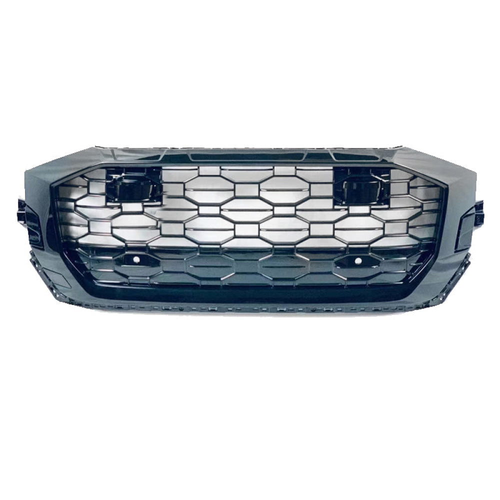 2019-2023 Audi Rsq8 Style Honeycomb Grille | Q8/Sq8 Black Frame Mesh With Acc Front Grilles