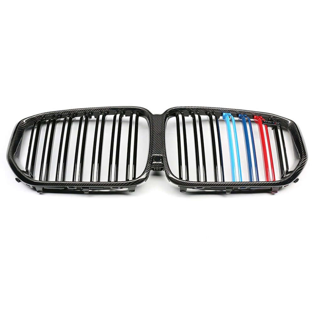 2018+ Bmw X5/x5M Dual Slat Kidney Grilles | G05/f95 Carbon Fiber With M Stripe