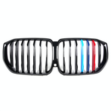 Load image into Gallery viewer, 2018+ Bmw X5/x5M Single Slat Kidney Grilles | G05/f95 Gloss Black With M Stripe
