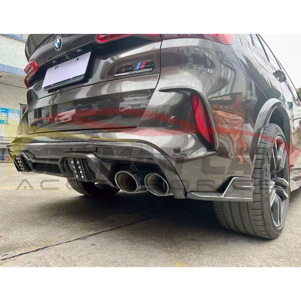 2019-2023 Bmw X5M Carbon Fiber Ld Style Rear Diffuser With Led Lights | F95 Diffusers