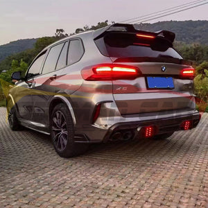 2019-2023 Bmw X5M Carbon Fiber Ld Style Rear Diffuser With Led Lights | F95 Diffusers