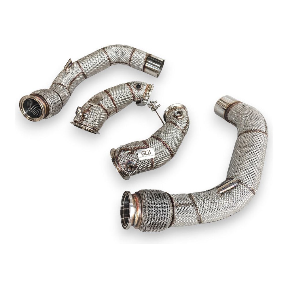 2019-2023 Bmw X5M/X6M Downpipes | F95/F96 Yes Heat Shield / Racing Downpipe (No Cat) Front Race