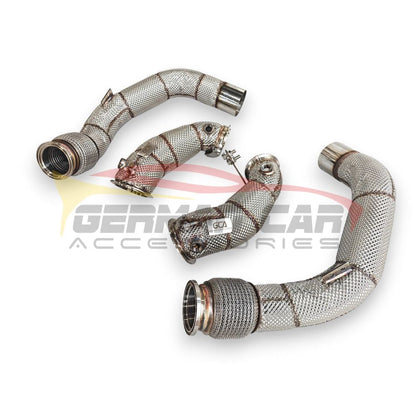 2019-2023 Bmw X5M/X6M Downpipes | F95/F96 Yes Heat Shield / Racing Downpipe (No Cat) Front Race