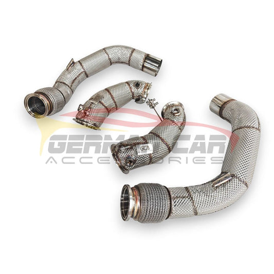 2019-2023 Bmw X5M/X6M Downpipes | F95/F96 Yes Heat Shield / Racing Downpipe (No Cat) Front Race