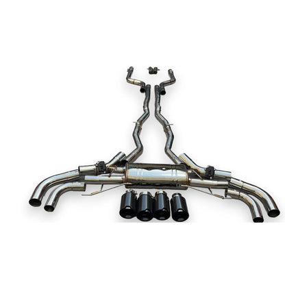 2019 + Bmw X5M/X6M Valved Sport Exhaust System | F95/F96 Stainless Steel / Chrome Tips