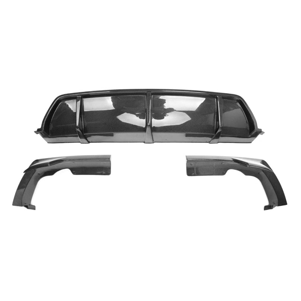 2019-2022 Bmw X6 3 Piece Carbon Fiber Rear Diffuser With Splitters | G06 Mirror Caps