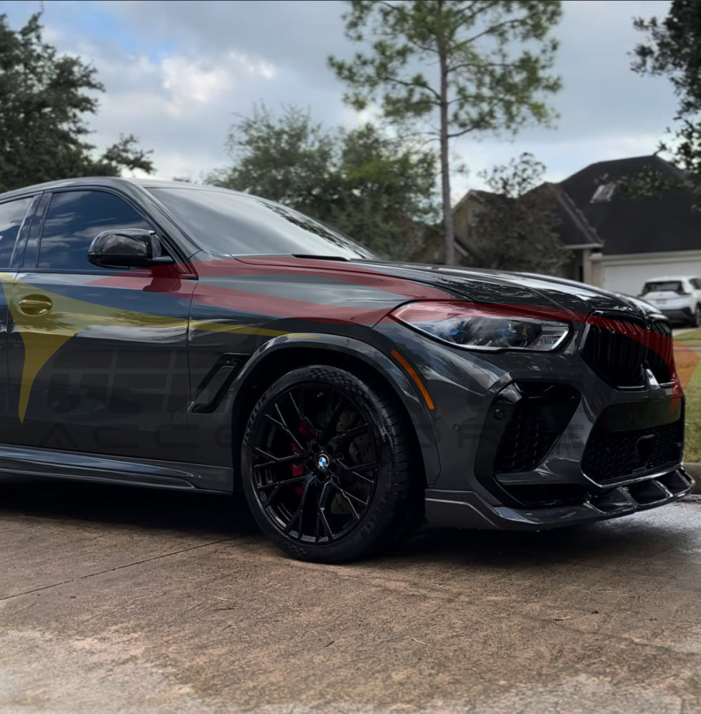 2019-2023 BMW X6M Carbon Fiber LD Style 3 Piece Front Lip | F96 Front Lips/Splitters