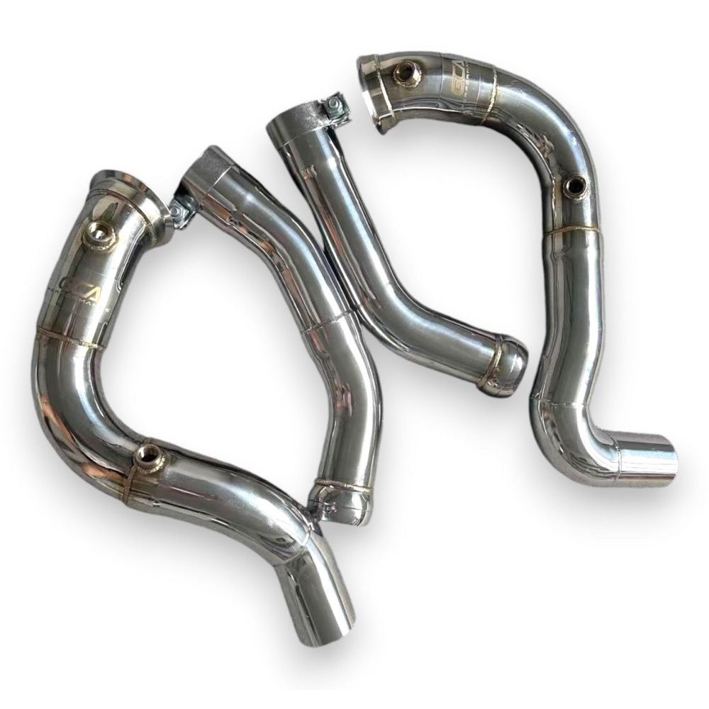 2019 + Mercedes Amg Gt63/Gt63S Downpipes | X290 No Heat Shield / Racing Downpipe (No Cat) Front