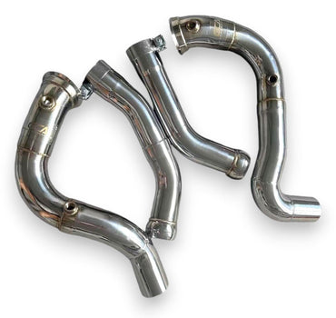 2019 + Mercedes Amg Gt63/Gt63S Downpipes | X290 No Heat Shield / Racing Downpipe (No Cat) Front