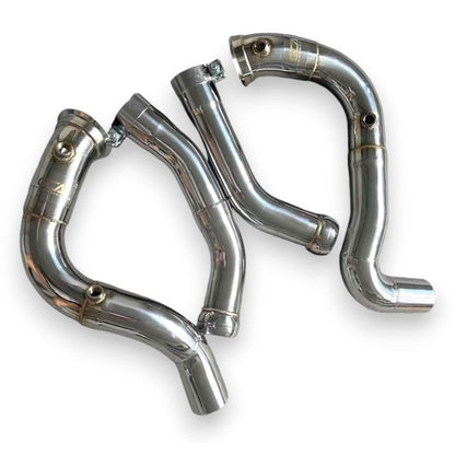 2019 + Mercedes Amg Gt63/Gt63S Downpipes | X290 No Heat Shield / Racing Downpipe (No Cat) Front