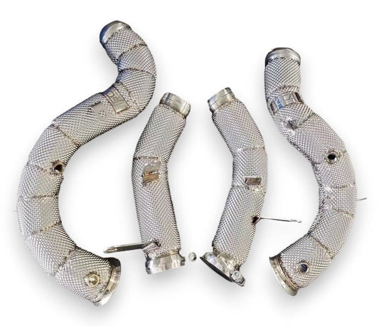 2019 + Mercedes Amg Gt63/Gt63S Downpipes | X290 Yes Heat Shield / Racing Downpipe (No Cat) Front