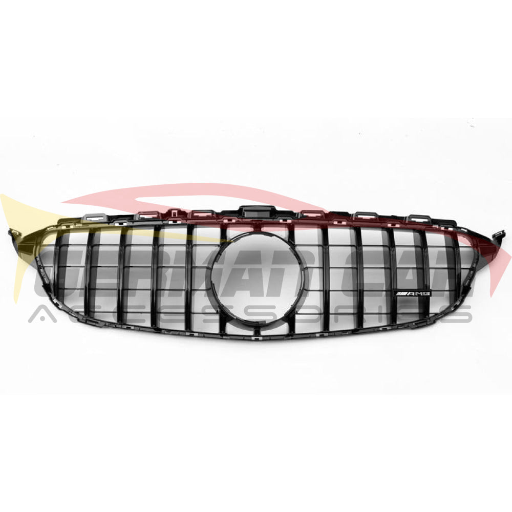 2019+ Mercedes-Benz C-Class Gtr Style Front Grille | W205 Gloss Black / Yes Camera Chrome Mercedes
