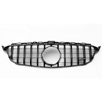2019+ Mercedes-Benz C-Class Gtr Style Front Grille | W205 Gloss Black / Yes Camera Chrome Mercedes