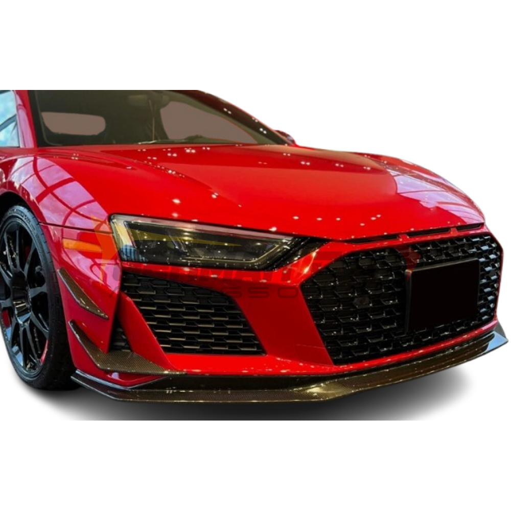 2019-2023 Audi R8 P Style 4Pcs Dry Carbon Fiber Front Bumper Canards I MK2 Gen2 - Additional Accessories