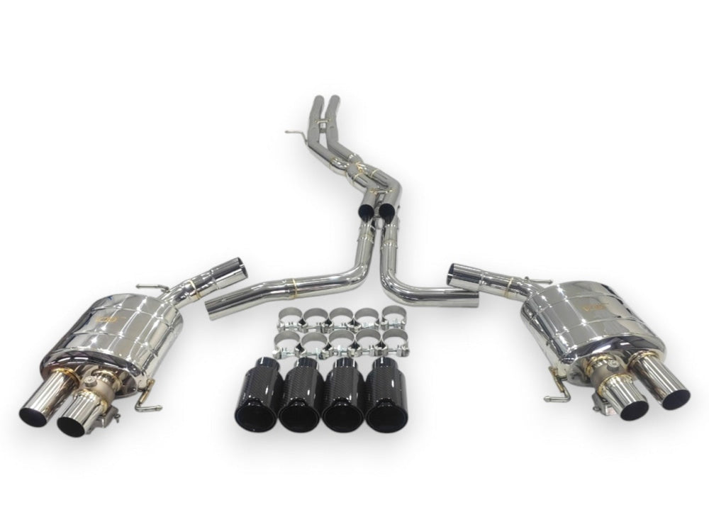 2019 + Audi A6/A7 Valved Sport Exhaust System | C8 A6/A7 Stainless Steel Exhaust / Chrome Tips Exhausts