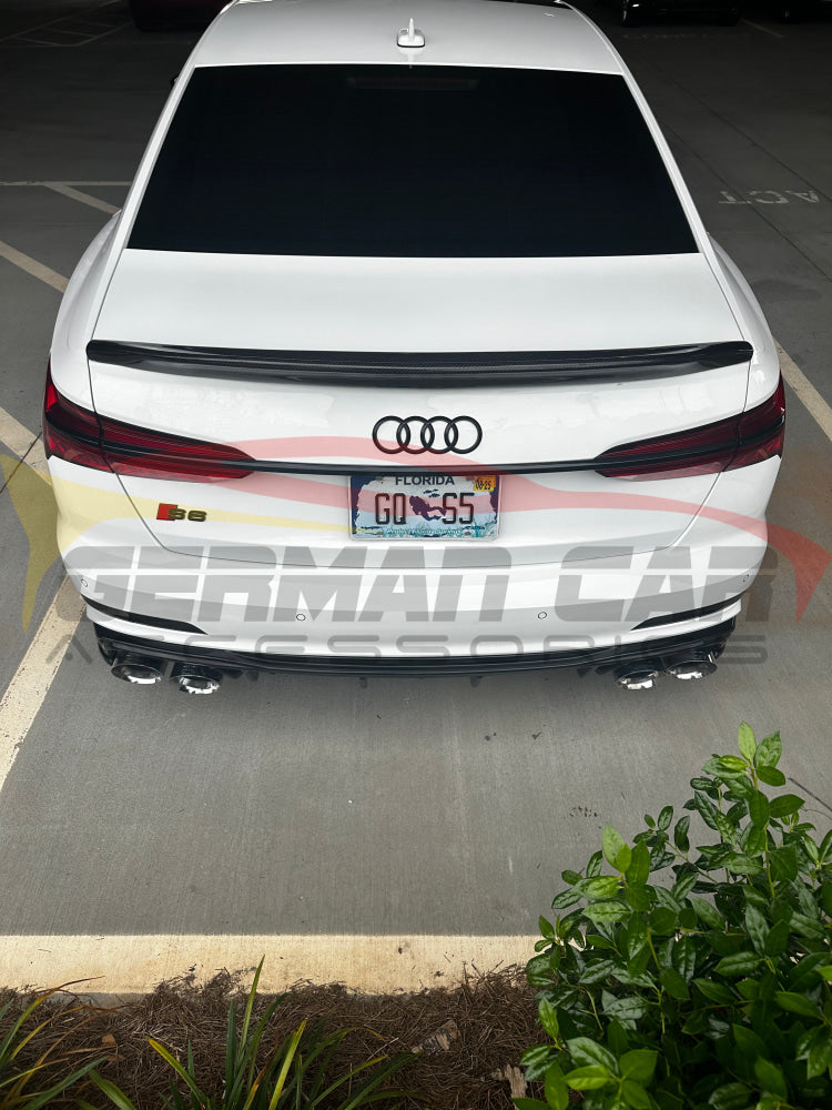 2019 + Audi A6/S6 Ducktail Style Carbon Fiber Trunk Spoiler | C8 Rear Spoilers