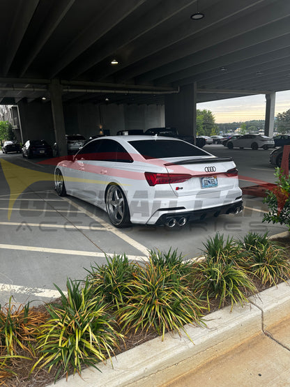 2019 + Audi A6/S6 Ducktail Style Carbon Fiber Trunk Spoiler | C8 Rear Spoilers