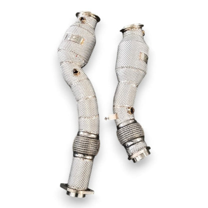 2019-2025 BMW X3M/X4M Downpipes | F97/F98 Yes Heat Shield / Racing Downpipe (No Cat) Downpipes