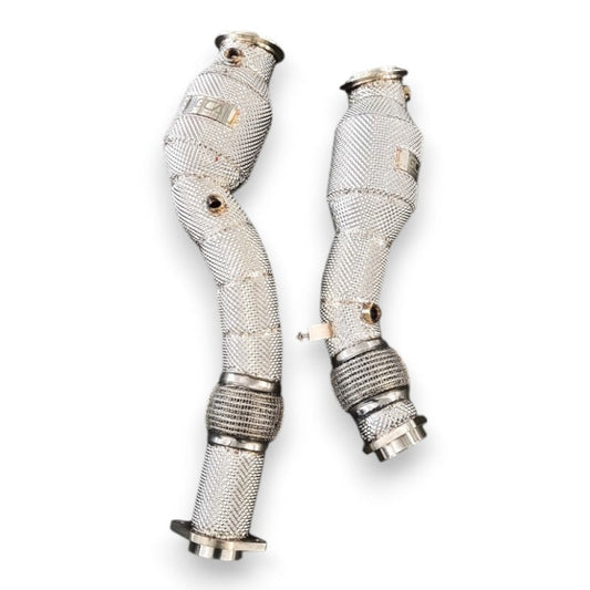 2019-2025 BMW X3M/X4M Downpipes | F97/F98 Yes Heat Shield / Racing Downpipe (No Cat) Downpipes