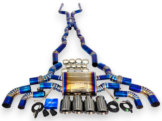 2019 + Bmw M8 Valved Sport Exhaust System | F91/F92/F93 Titanium / Chrome Tips Axleback Only