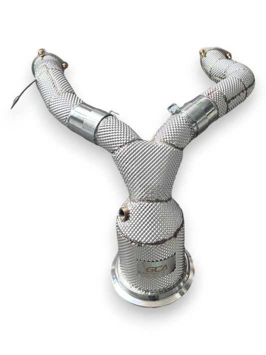2019 + Audi A6/A7 Downpipe | C8 Yes Heat Shield / Racing (No Cat) Front Race Pipes