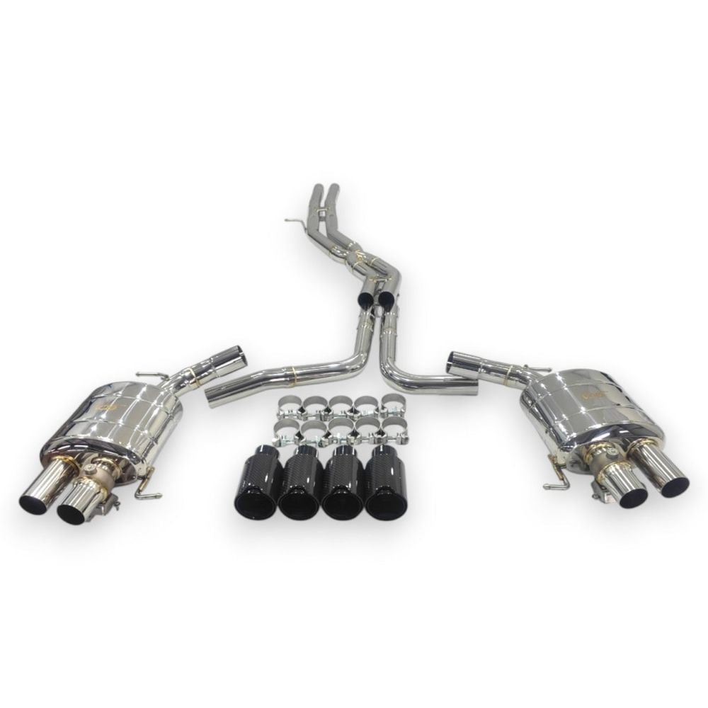 2019 + Audi A6/A7 Valved Sport Exhaust System | C8 A6/A7 Stainless Steel Exhaust / Chrome Tips Exhausts