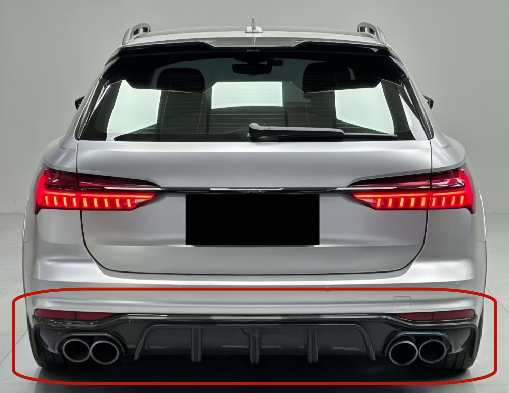 2019+ Audi A6 Allroad Carbon Fiber KB Style Diffuser with LED Brake Light | C8 A6 Allroad - Rear Diffusers