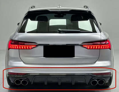 2019+ Audi A6 Allroad Carbon Fiber KB Style Diffuser with LED Brake Light | C8 A6 Allroad - Rear Diffusers