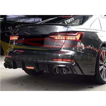 2019+ Audi A6/s6 Carbon Fiber Aggressive Kb Style Diffuser With Led Brake Light | C8