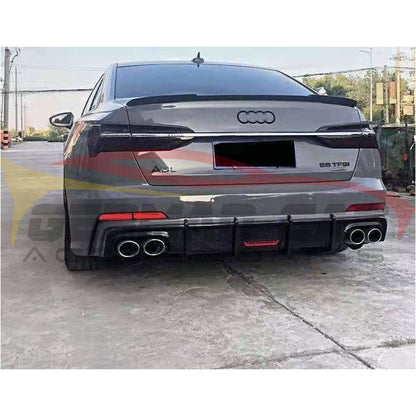 2019+ Audi A6/s6 Carbon Fiber Aggressive Kb Style Diffuser With Led Brake Light | C8