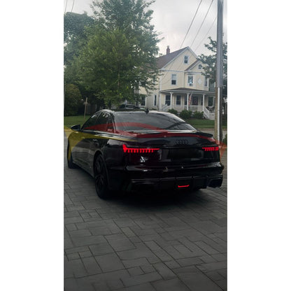 2019+ Audi A6/S6 Carbon Fiber Aggressive KB Style Diffuser with LED Brake Light | C8 A6/S6 Rear Diffusers