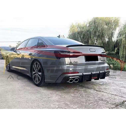 2019+ Audi A6/s6 Carbon Fiber Aggressive Kb Style Diffuser With Led Brake Light | C8