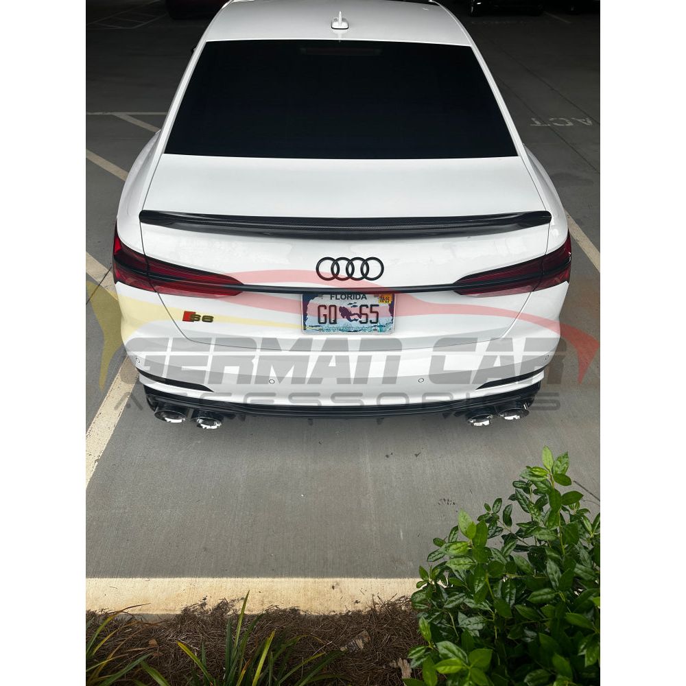 2019 + Audi A6/S6 Ducktail Style Carbon Fiber Trunk Spoiler | C8 Rear Spoilers