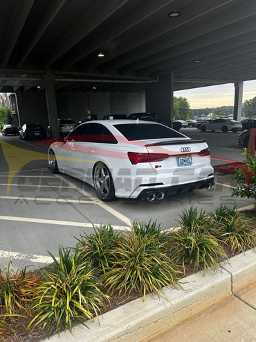 2019 + Audi A6/S6 Ducktail Style Carbon Fiber Trunk Spoiler | C8 Rear Spoilers