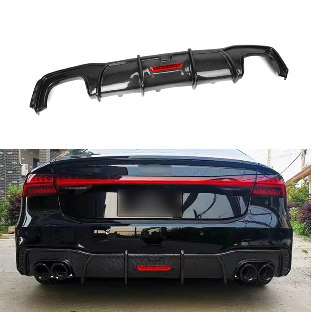 2019+ Audi A7/s7 Carbon Fiber Kb Style Diffuser With Led Brake Light | C8