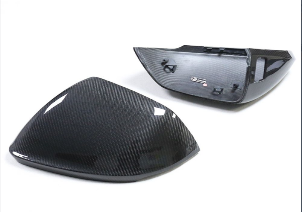 2019+ Audi Q8/Sq8/Rsq8 Carbon Fiber Mirror Caps | With Blind Spot Assist